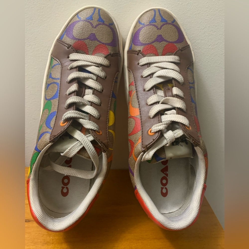 Coach Rainbow Multicolor Unisex Sneakers US 8B Eu 38.5 Style Code CA449 Preowned - Picture 9 of 10